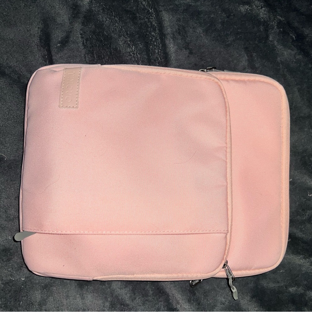 Pink Laptop Bag with Gray Interior